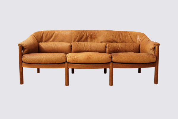 Dänisches Teak 3-Sitzer Sofa von Svend Skipper