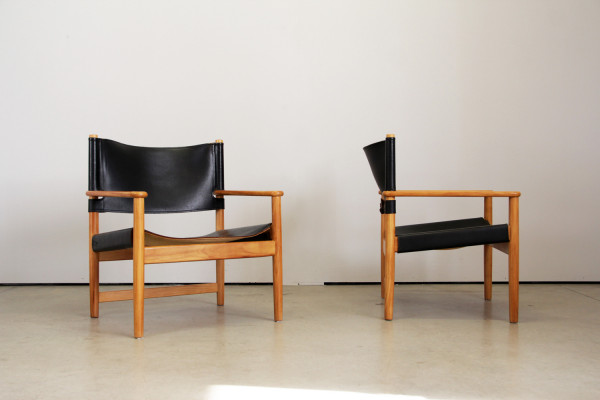 1 Paar dänische Mid Century Sessel im Safari Stil