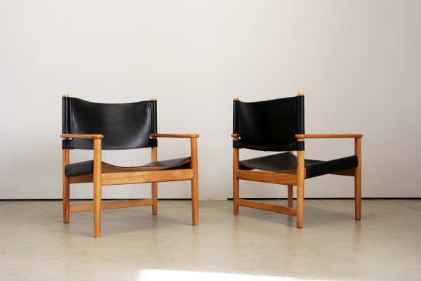 1 Paar dänische Mid Century Sessel im Safari Stil