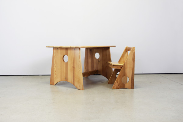 Kids table and chair by Gilbert Marklund for Furusnickarn AB
