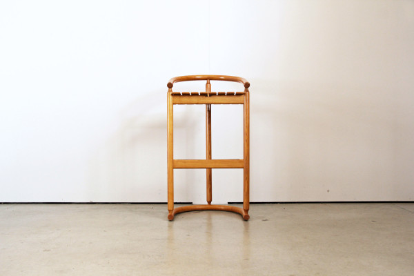 Organically shaped oak bar stools from Allmilmö