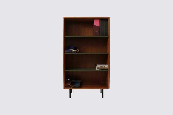 Finnish teak wood bookshelf by ASKO